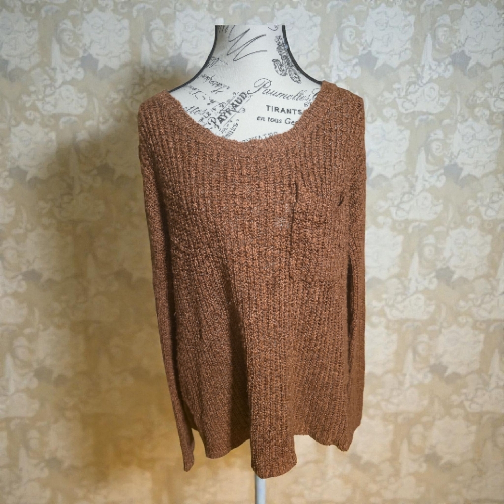 Charlotte Russe Textured Brown Sweater